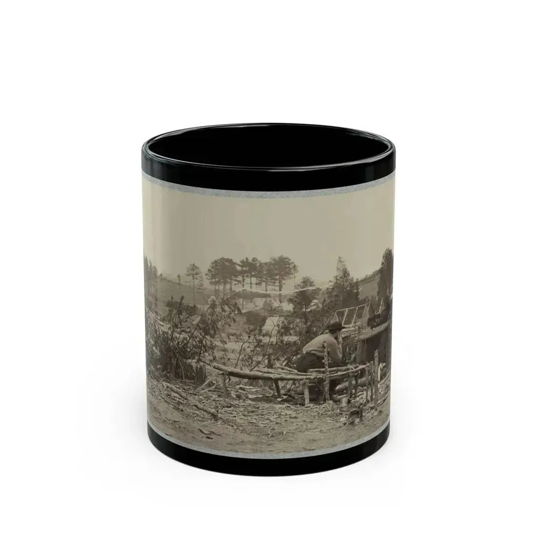 Abandoned Camp Of 9th Army Corps Near Falmouth, Va., February, 1863 (U.S. Civil War) Black Coffee Mug 11oz - Go Mug Yourself