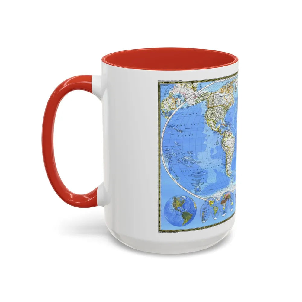 World Map (1988) (Map) Accent Coffee Mug-Go Mug Yourself