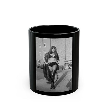 Caroline Munro #199 (Vintage Female Icon) Black Coffee Mug-11oz-Go Mug Yourself