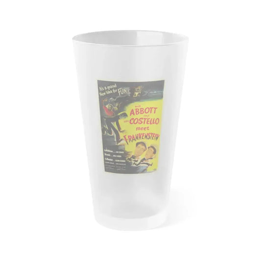 ABBOT AND COSTELLO MEET FRANKENSTEIN 1948 Movie Poster - Frosted Pint Glass 16oz 16oz Frosted - Go Mug Yourself