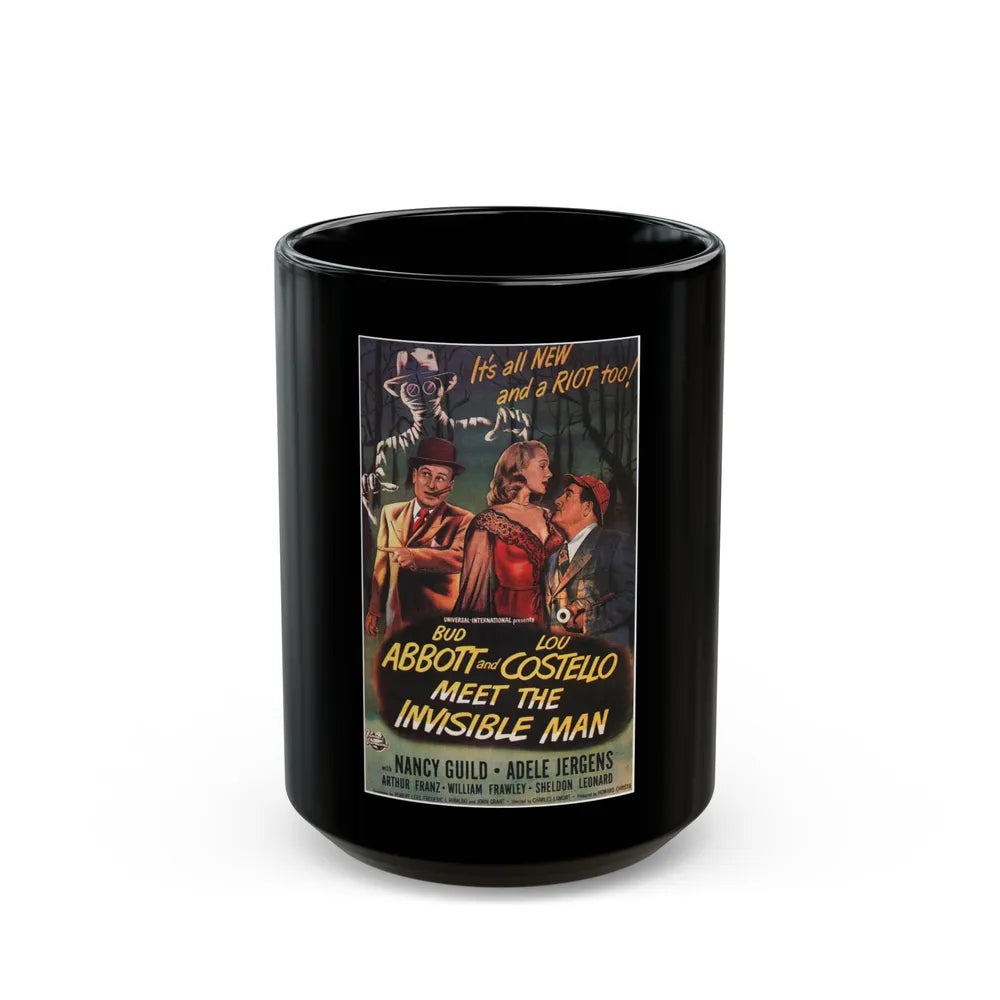 ABBOT & COSTELLO MEET THE INVISIBLE MAN 1951 Movie Poster - Black Coffee Mug-15oz-Go Mug Yourself