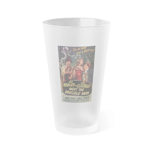 ABBOT & COSTELLO MEET THE INVISIBLE MAN 1951 Movie Poster - Frosted Pint Glass 16oz-16oz-Frosted-Go Mug Yourself