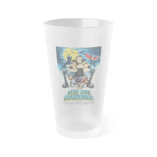 ABBOTT AND COSTELLO MEET FRANKENSTEIN (GERMAN) 1948 Movie Poster - Frosted Pint Glass 16oz 16oz Frosted - Go Mug Yourself