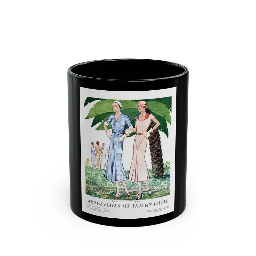 Abbreviates Its Tricky Sleeve, McCall's, February 1932 - Black Coffee Mug-11oz-Go Mug Yourself