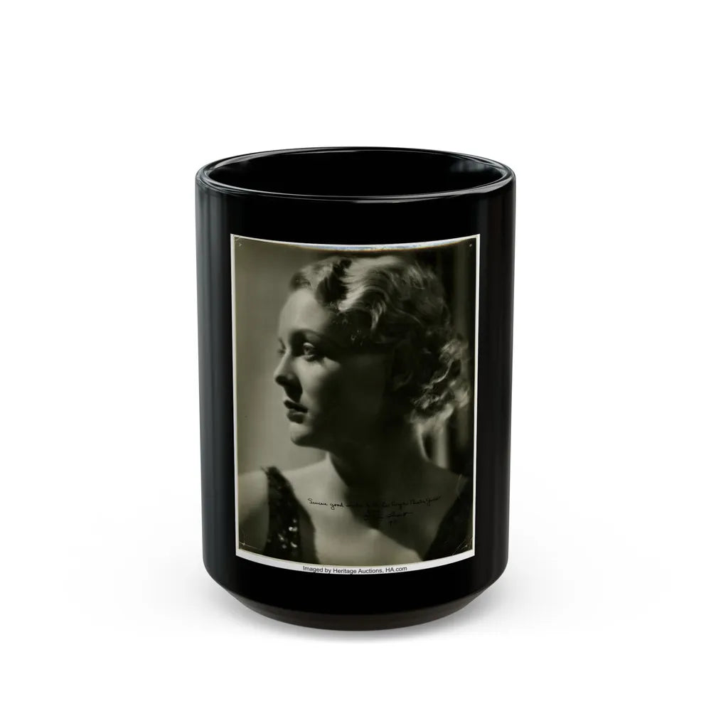 Gloria Stuart #12 (Vintage Female Icon) Black Coffee Mug-15oz-Go Mug Yourself