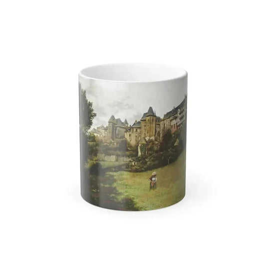 Abel Boulineau (1839-1934) A girl picking wild poppies at Uzerche, France - Oil on Canvas - Color Changing Mug 11oz 11oz - Go Mug Yourself