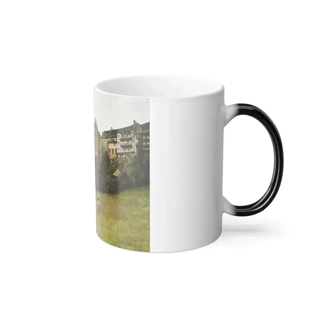 Abel Boulineau (1839-1934) A girl picking wild poppies at Uzerche, France - Oil on Canvas - Color Changing Mug 11oz - Go Mug Yourself
