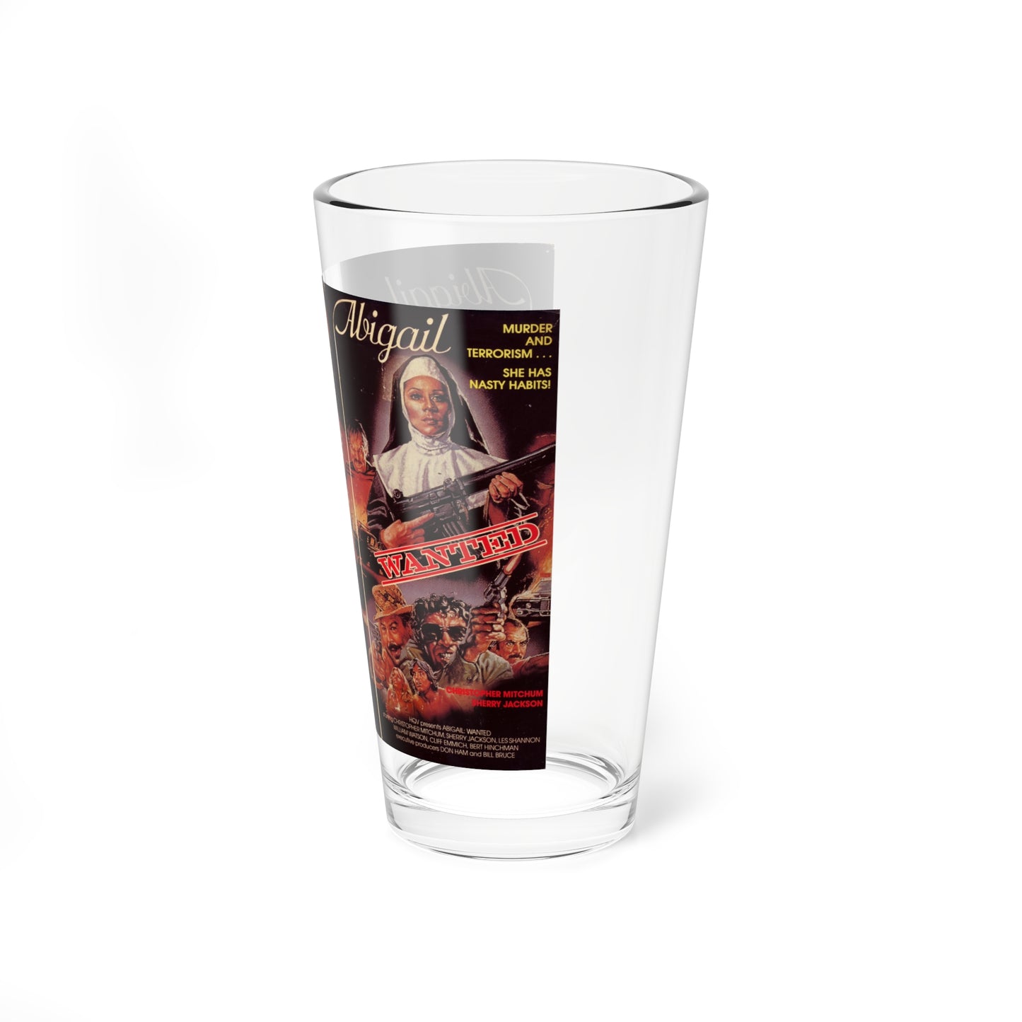 ABIGAIL WANTED (VHS COVER) Pint Glass 16oz-Go Mug Yourself