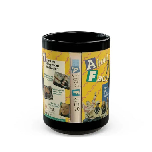 ABOUT FACE TALKING TEEN TO TEEN ABOUT ACNE (VHS COVER) - Black Coffee Mug 15oz - Go Mug Yourself