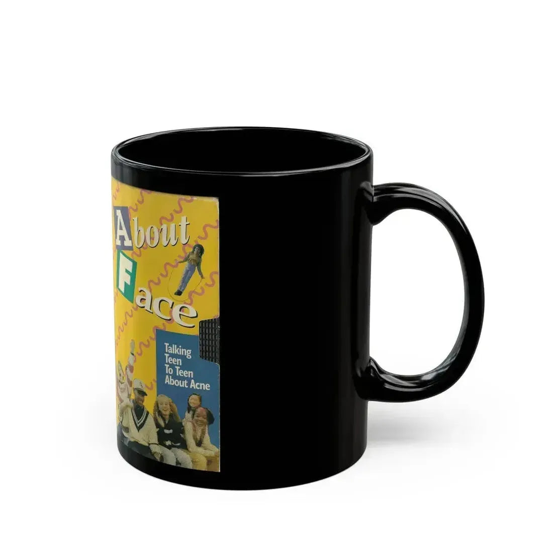 ABOUT FACE TALKING TEEN TO TEEN ABOUT ACNE (VHS COVER) - Black Coffee Mug - Go Mug Yourself