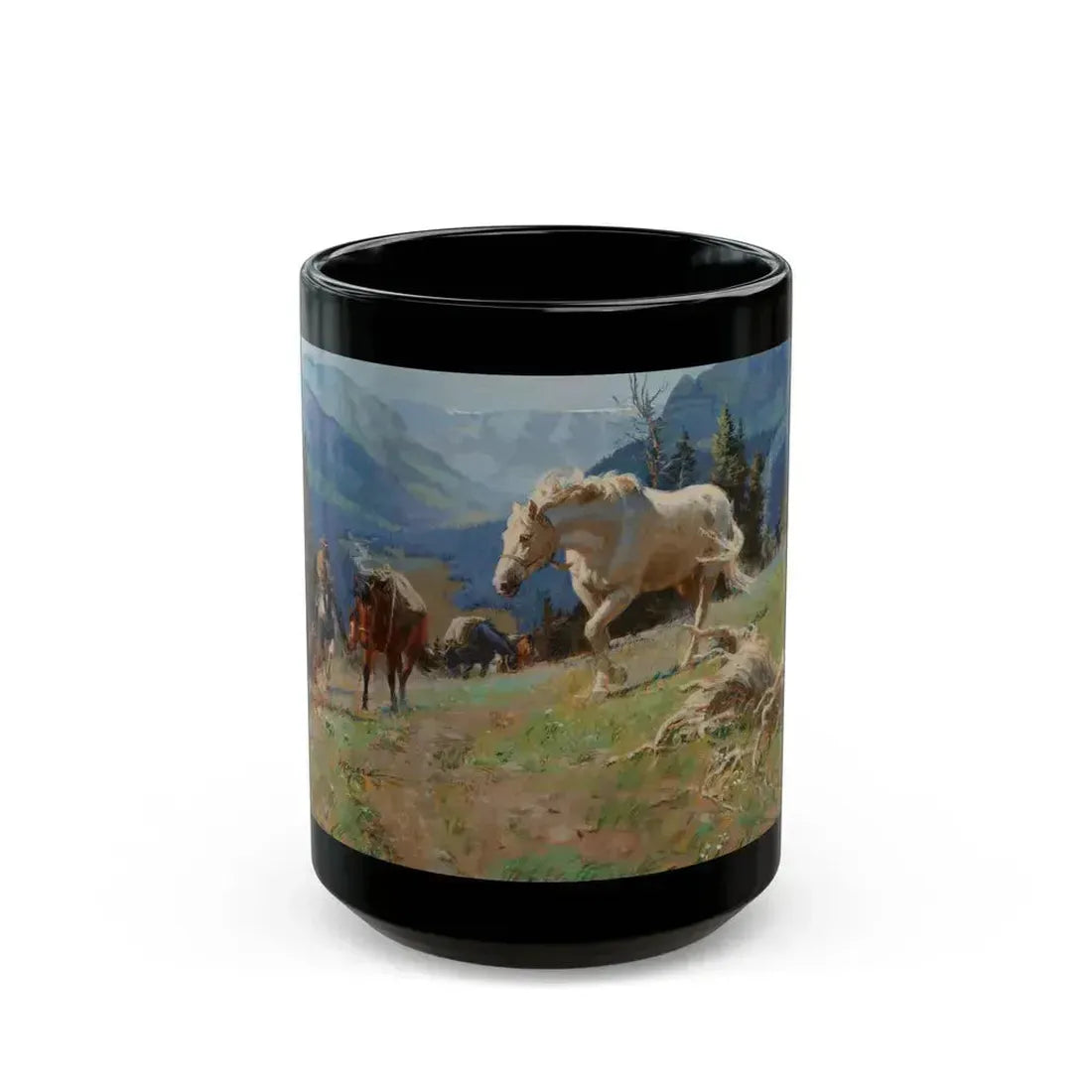 Above the Silver Tip Meadow - Black Coffee Mug 15oz - Go Mug Yourself