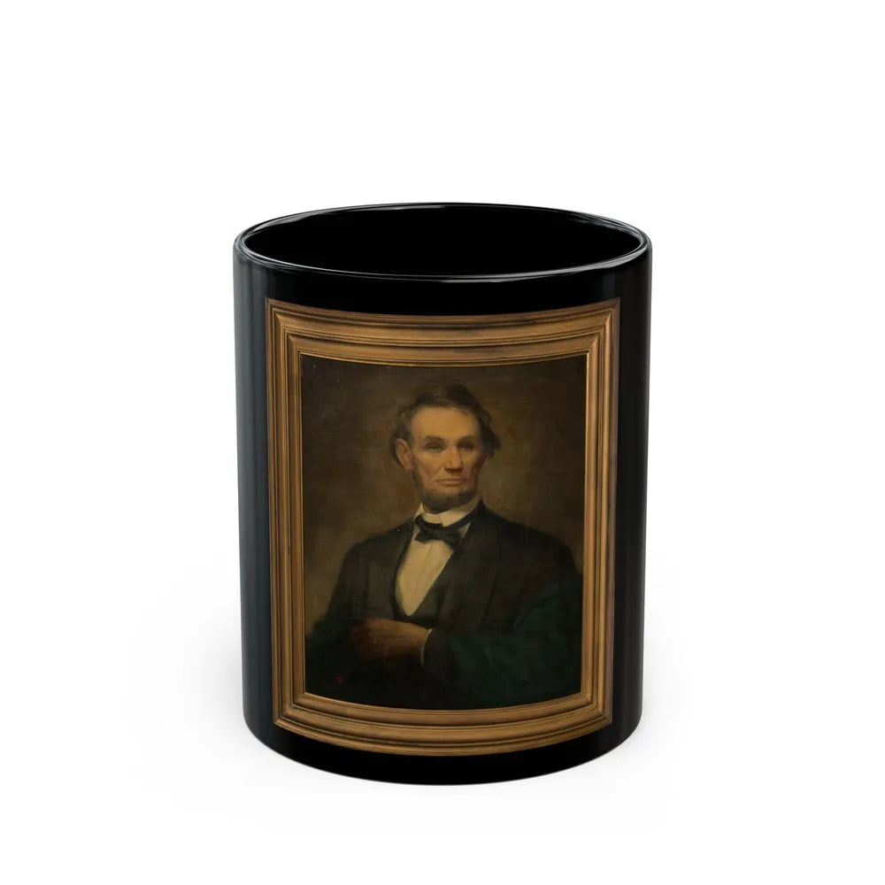 Abraham Lincoln, Life-size Portrait - Black Coffee Mug-11oz-Go Mug Yourself