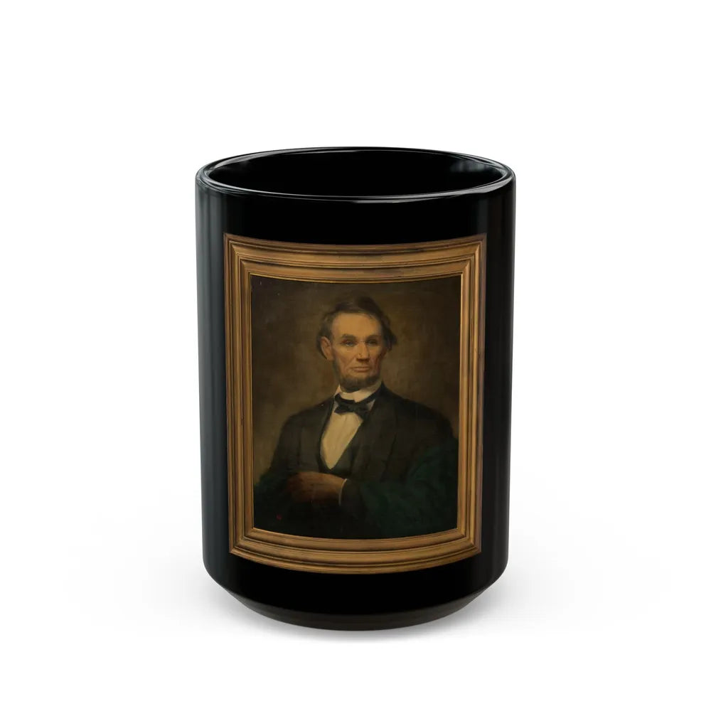 Abraham Lincoln, Life-size Portrait - Black Coffee Mug-15oz-Go Mug Yourself