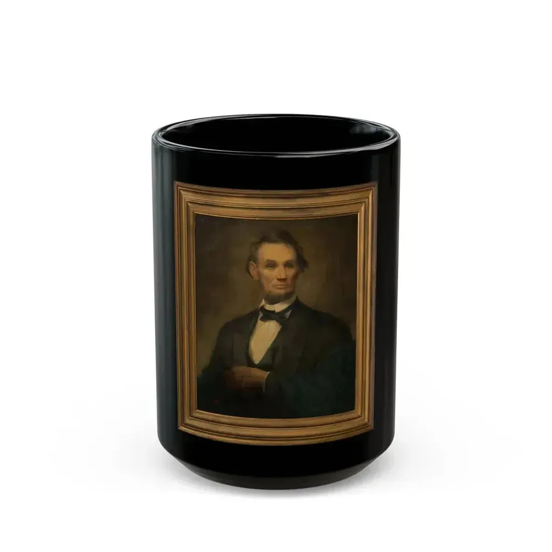 Abraham Lincoln, Life-size Portrait - Black Coffee Mug 15oz - Go Mug Yourself