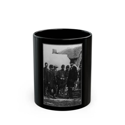 Abraham Lincoln On Battlefield At Antietam, Maryland, Cropped Version That Highlights Mclellan And Lincoln (U.S. Civil War) Black Coffee Mug-11oz-Go Mug Yourself