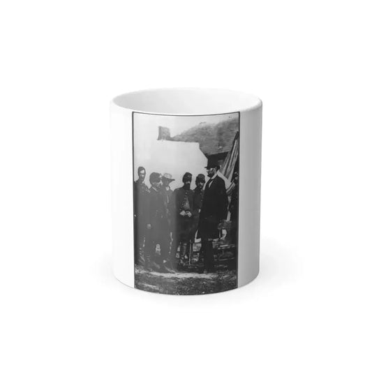 Abraham Lincoln on Battlefield at Antietam, Maryland, Cropped Version That Highlights Mclellan and Lincoln (U.S. Civil War) Color Changing Coffee Mug 11oz Default Title 11oz - Go Mug Yourself