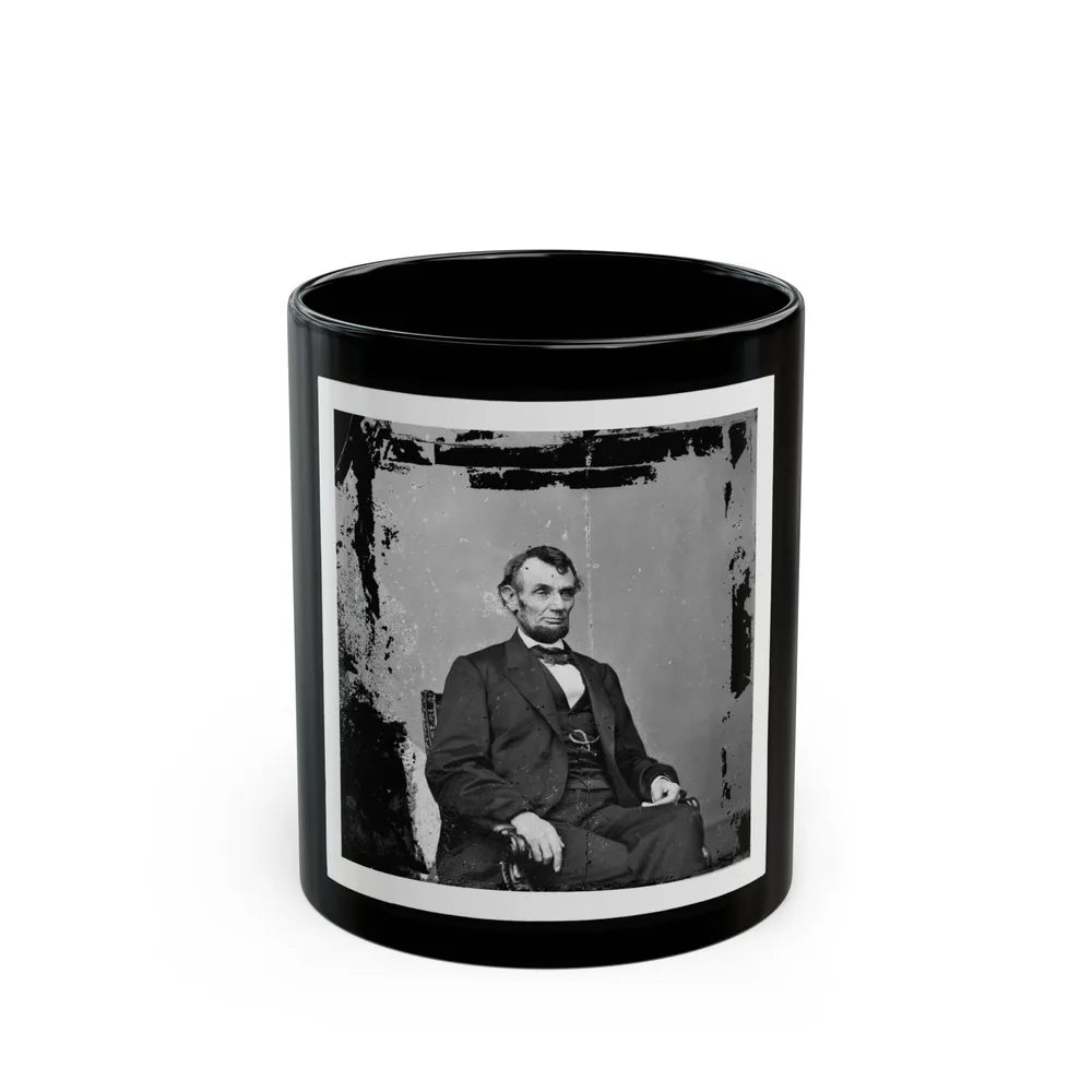 Abraham Lincoln, President Of The United States, Three-Quarter Length Portrait, Seated, Facing Right (U.S. Civil War) Black Coffee Mug-11oz-Go Mug Yourself