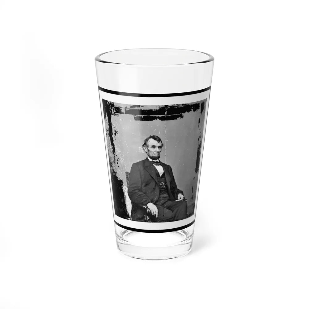 Abraham Lincoln, President Of The United States, Three-Quarter Length Portrait, Seated, Facing Right (U.S. Civil War) Pint Glass 16oz-16oz-Go Mug Yourself