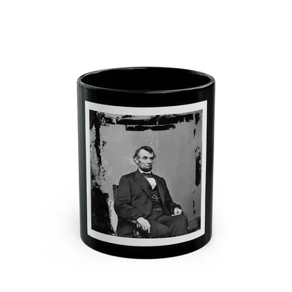 Abraham Lincoln, President Of The United States, Three-Quarter Length Portrait, Seated, Facing Right (U.S. Civil War) Black Coffee Mug 11oz - Go Mug Yourself