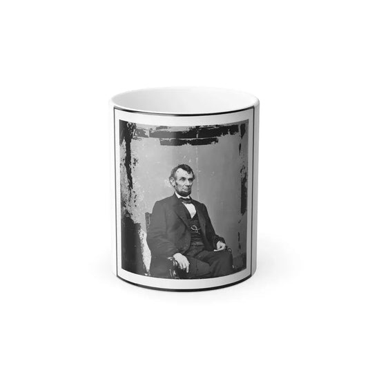 Abraham Lincoln, President of the United States, Three-Quarter Length Portrait, Seated, Facing Right (U.S. Civil War) Color Changing Coffee Mug 11oz Default Title 11oz - Go Mug Yourself
