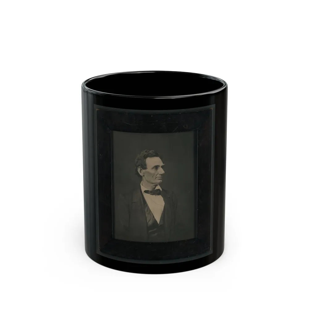 Abraham Lincoln, Presidential Candidate, Half-Length Portrait, Facing Right (U.S. Civil War) Black Coffee Mug-11oz-Go Mug Yourself