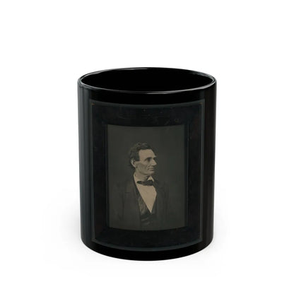 Abraham Lincoln, Presidential Candidate, Half-Length Portrait, Facing Right (U.S. Civil War) Black Coffee Mug-11oz-Go Mug Yourself