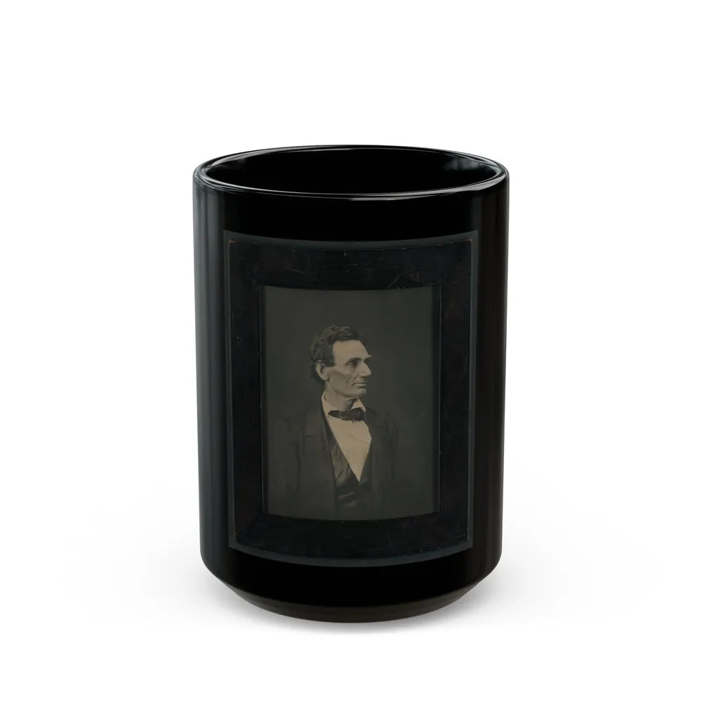 Abraham Lincoln, Presidential Candidate, Half-Length Portrait, Facing Right (U.S. Civil War) Black Coffee Mug-15oz-Go Mug Yourself