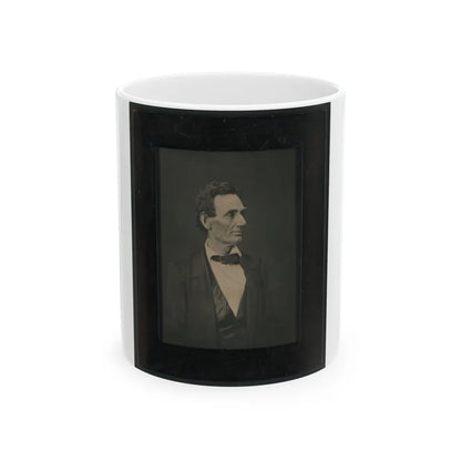 Abraham Lincoln, Presidential Candidate, Half-Length Portrait, Facing Right (U.S. Civil War) White Coffee Mug-11oz-Go Mug Yourself