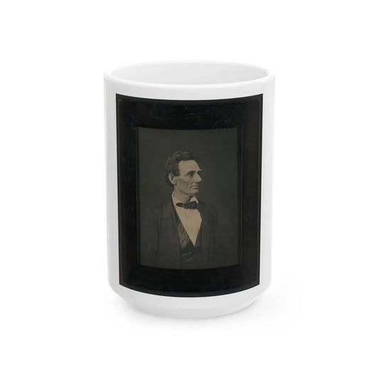 Abraham Lincoln, Presidential Candidate, Half-Length Portrait, Facing Right (U.S. Civil War) White Coffee Mug-15oz-Go Mug Yourself