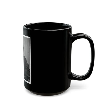 Abraham Lincoln, Three-Quarter Length Portrait, Seated And Holding His Spectacles And A Pencil (U.S. Civil War) Black Coffee Mug-Go Mug Yourself