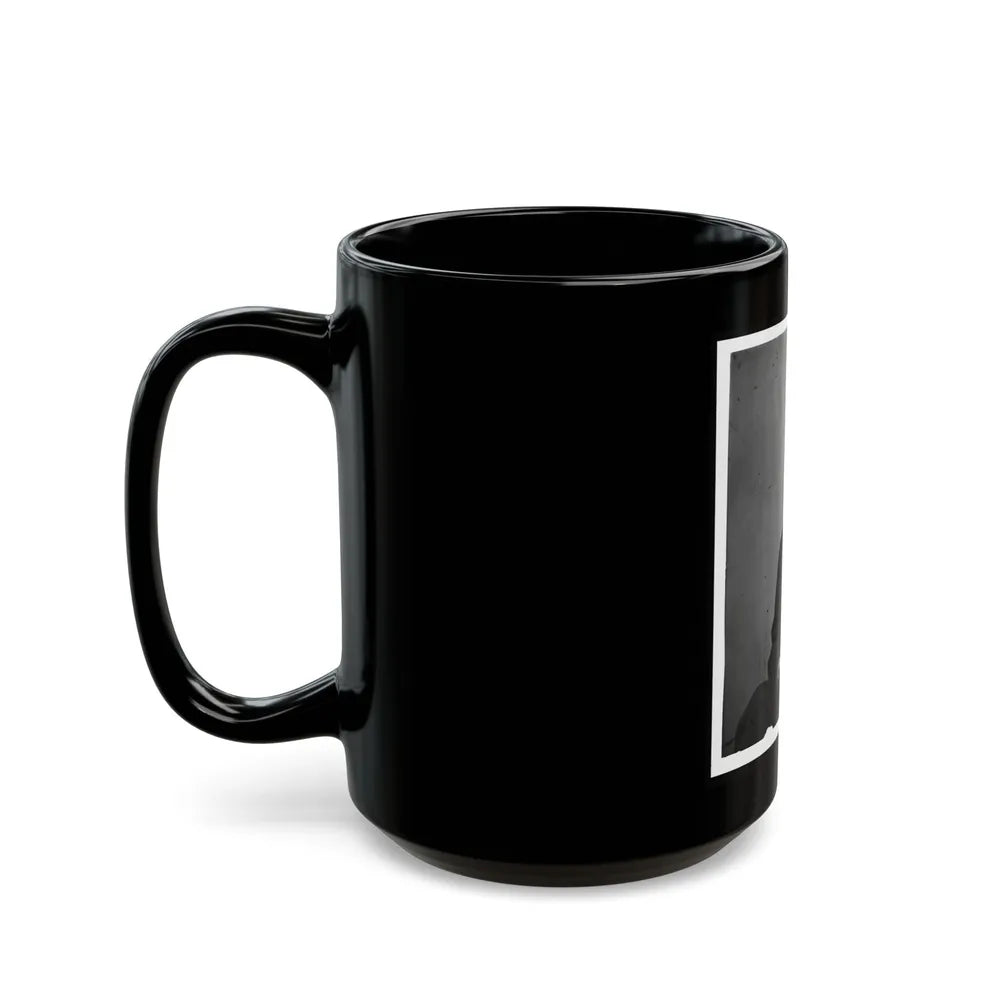 Abraham Lincoln, Three-Quarter Length Portrait, Seated And Holding His Spectacles And A Pencil (U.S. Civil War) Black Coffee Mug-Go Mug Yourself