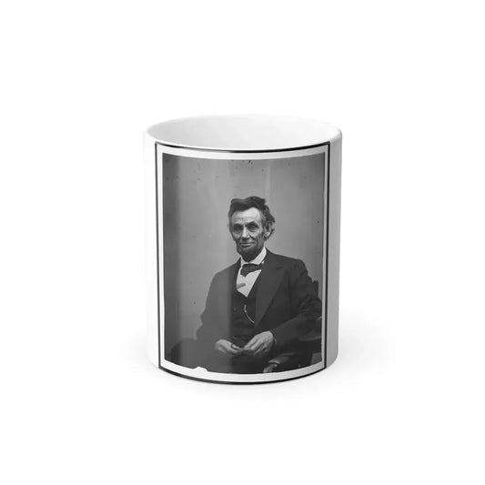 Abraham Lincoln, Three-Quarter Length Portrait, Seated and Holding His Spectacles and a Pencil (U.S. Civil War) Color Changing Coffee Mug 11oz Default Title 11oz - Go Mug Yourself