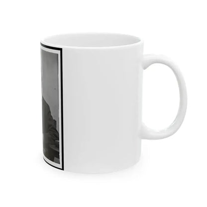 Abraham Lincoln, Three-Quarter Length Portrait, Seated And Holding His Spectacles And A Pencil (U.S. Civil War) White Coffee Mug - Go Mug Yourself