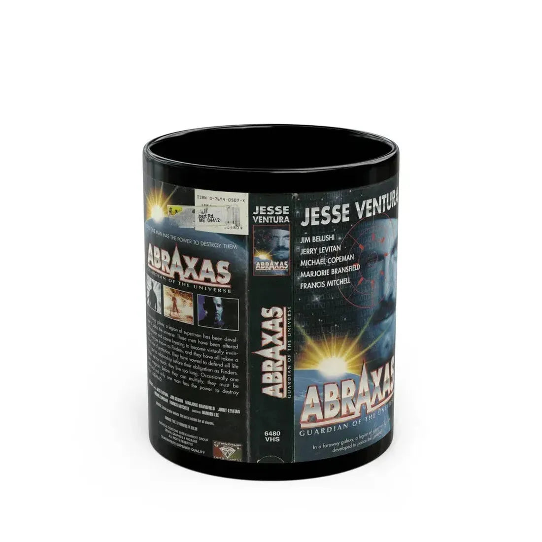 ABRAXAS GUARDIAN OF THE UNIVERSE (VHS COVER) - Black Coffee Mug 11oz - Go Mug Yourself