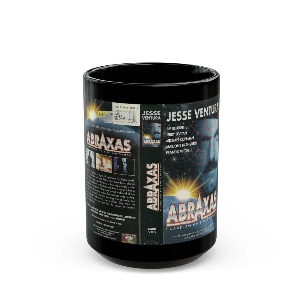 ABRAXAS GUARDIAN OF THE UNIVERSE (VHS COVER) - Black Coffee Mug-15oz-Go Mug Yourself