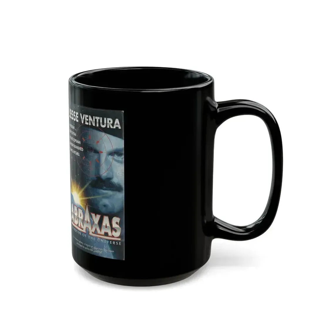 ABRAXAS GUARDIAN OF THE UNIVERSE (VHS COVER) - Black Coffee Mug - Go Mug Yourself