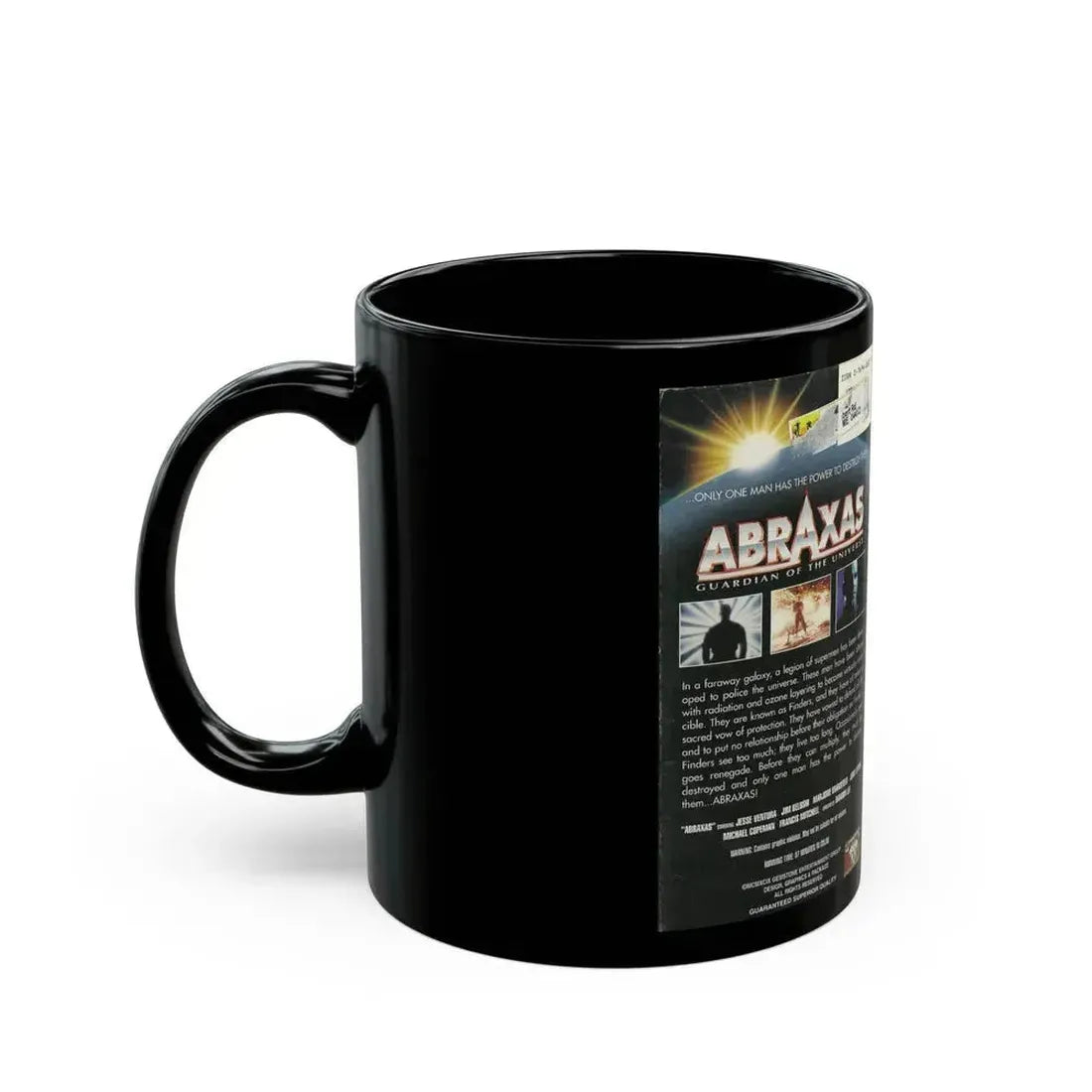 ABRAXAS GUARDIAN OF THE UNIVERSE (VHS COVER) - Black Coffee Mug - Go Mug Yourself