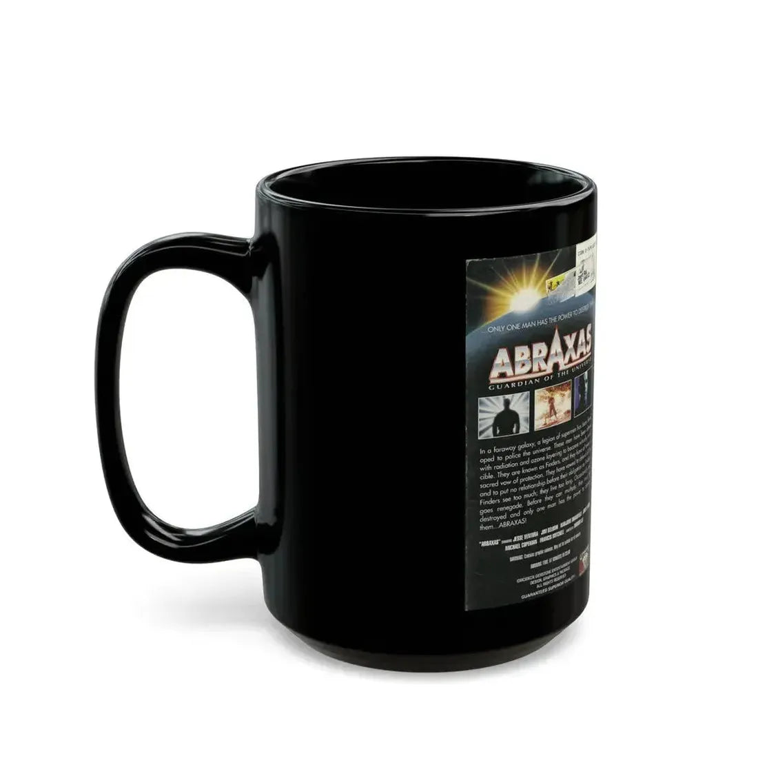 ABRAXAS GUARDIAN OF THE UNIVERSE (VHS COVER) - Black Coffee Mug - Go Mug Yourself