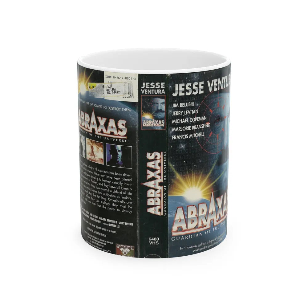 ABRAXAS GUARDIAN OF THE UNIVERSE (VHS COVER) - White Coffee Mug-11oz-Go Mug Yourself