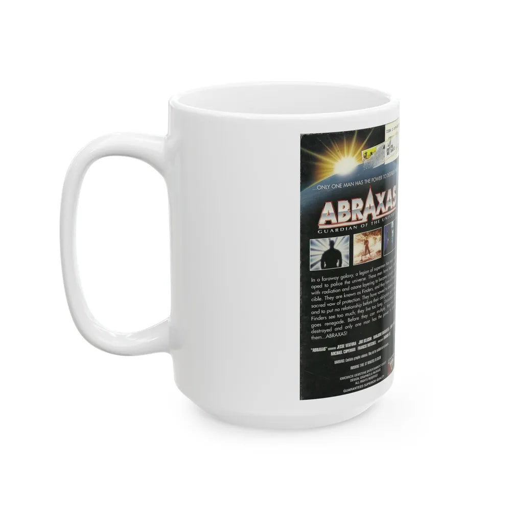 ABRAXAS GUARDIAN OF THE UNIVERSE (VHS COVER) - White Coffee Mug-Go Mug Yourself