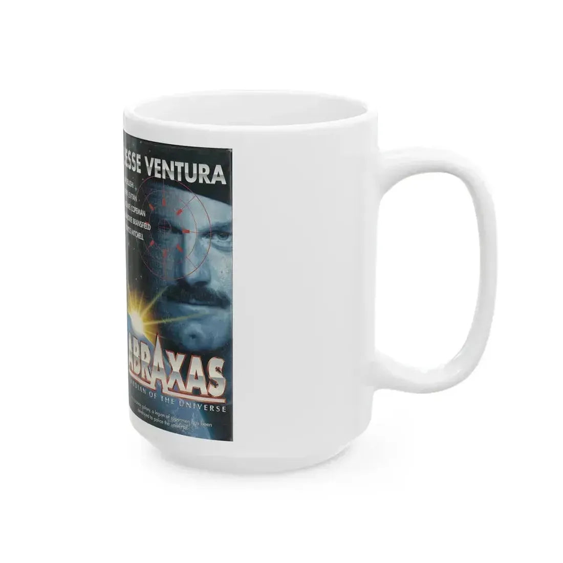 ABRAXAS GUARDIAN OF THE UNIVERSE (VHS COVER) - White Coffee Mug - Go Mug Yourself