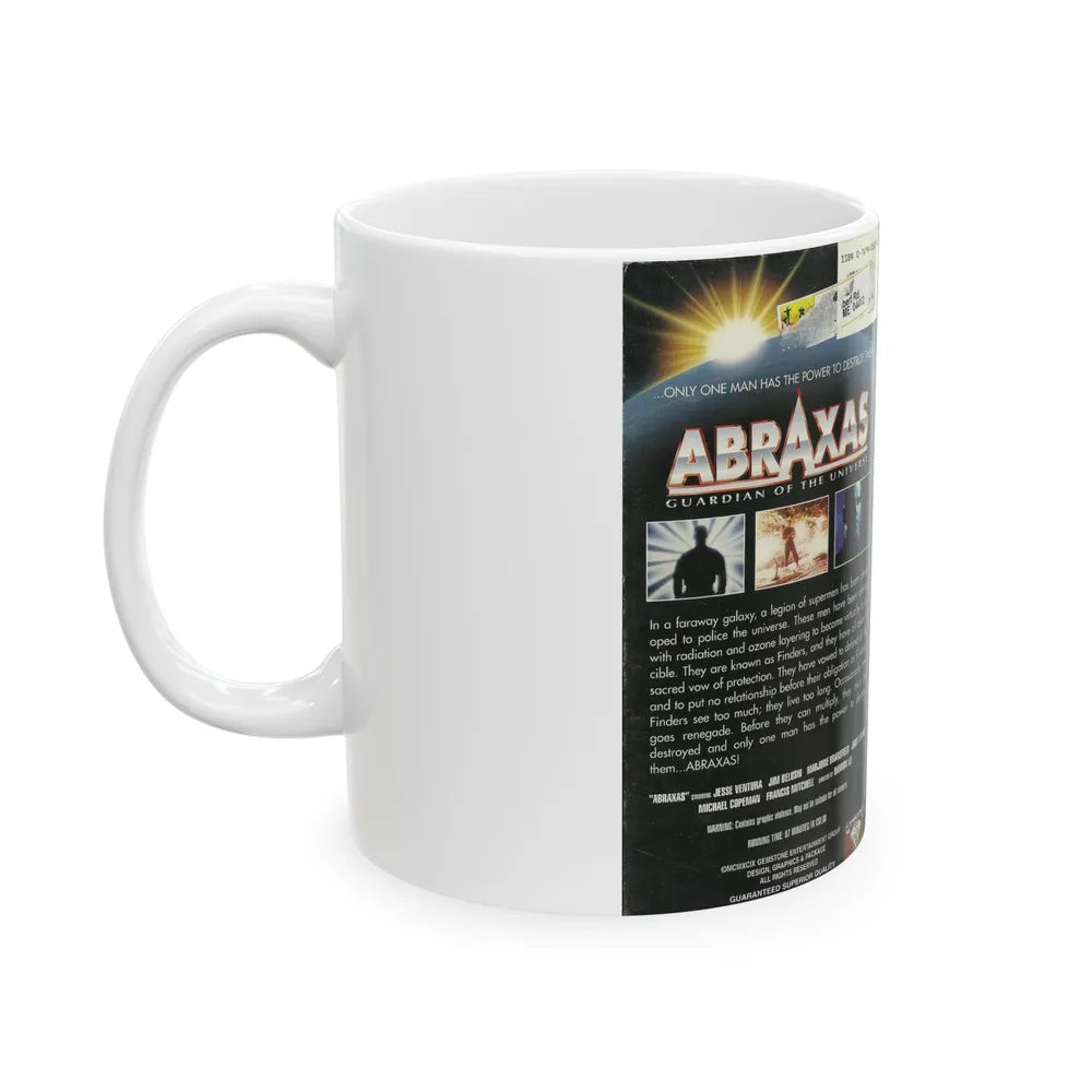 ABRAXAS GUARDIAN OF THE UNIVERSE (VHS COVER) - White Coffee Mug-Go Mug Yourself