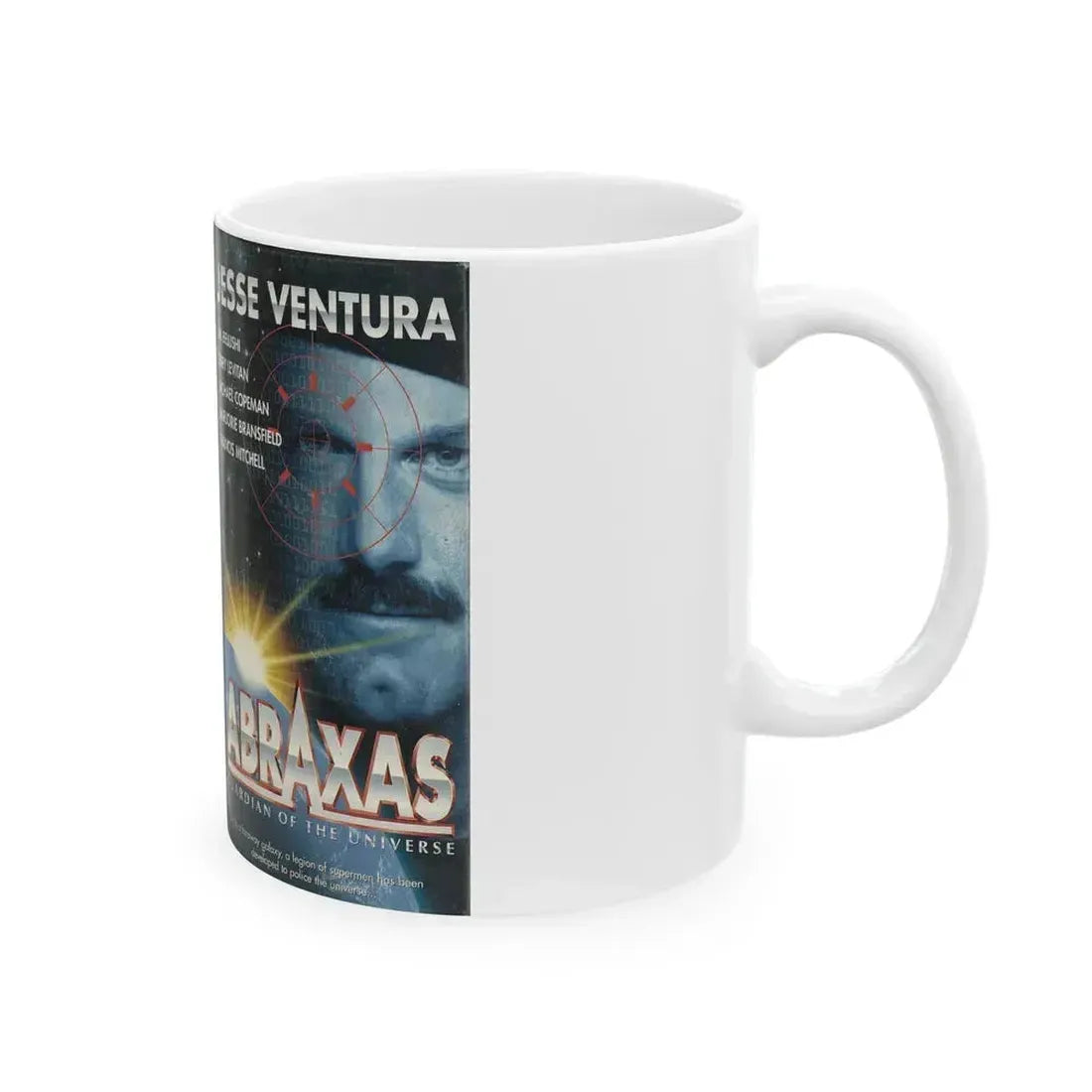 ABRAXAS GUARDIAN OF THE UNIVERSE (VHS COVER) - White Coffee Mug - Go Mug Yourself