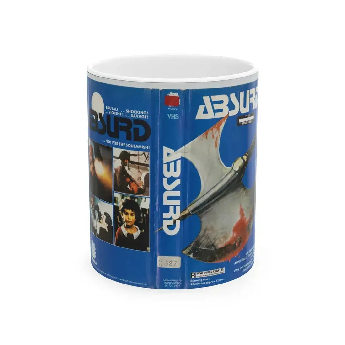 ABSURD MEDUSA HOME VIDEO (VHS COVER) - White Coffee Mug 11oz - Go Mug Yourself