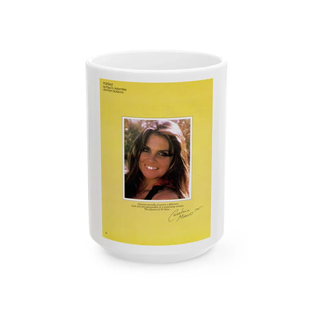 Caroline Munro #358 - Questar Mag. Vol. 2 #3, June '80 (Vintage Female Icon) White Coffee Mug-15oz-Go Mug Yourself