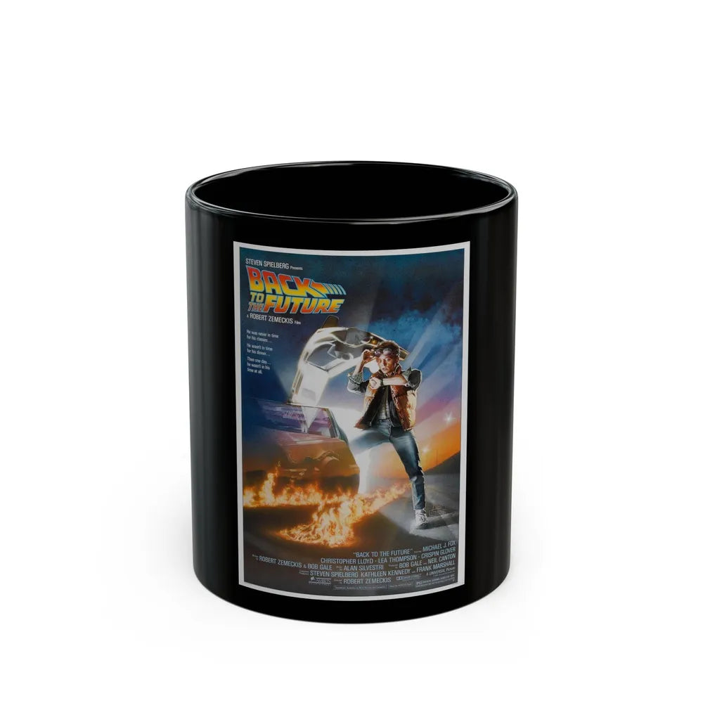 BACK TO THE FUTURE 1985 Movie Poster - Black Coffee Mug-11oz-Go Mug Yourself