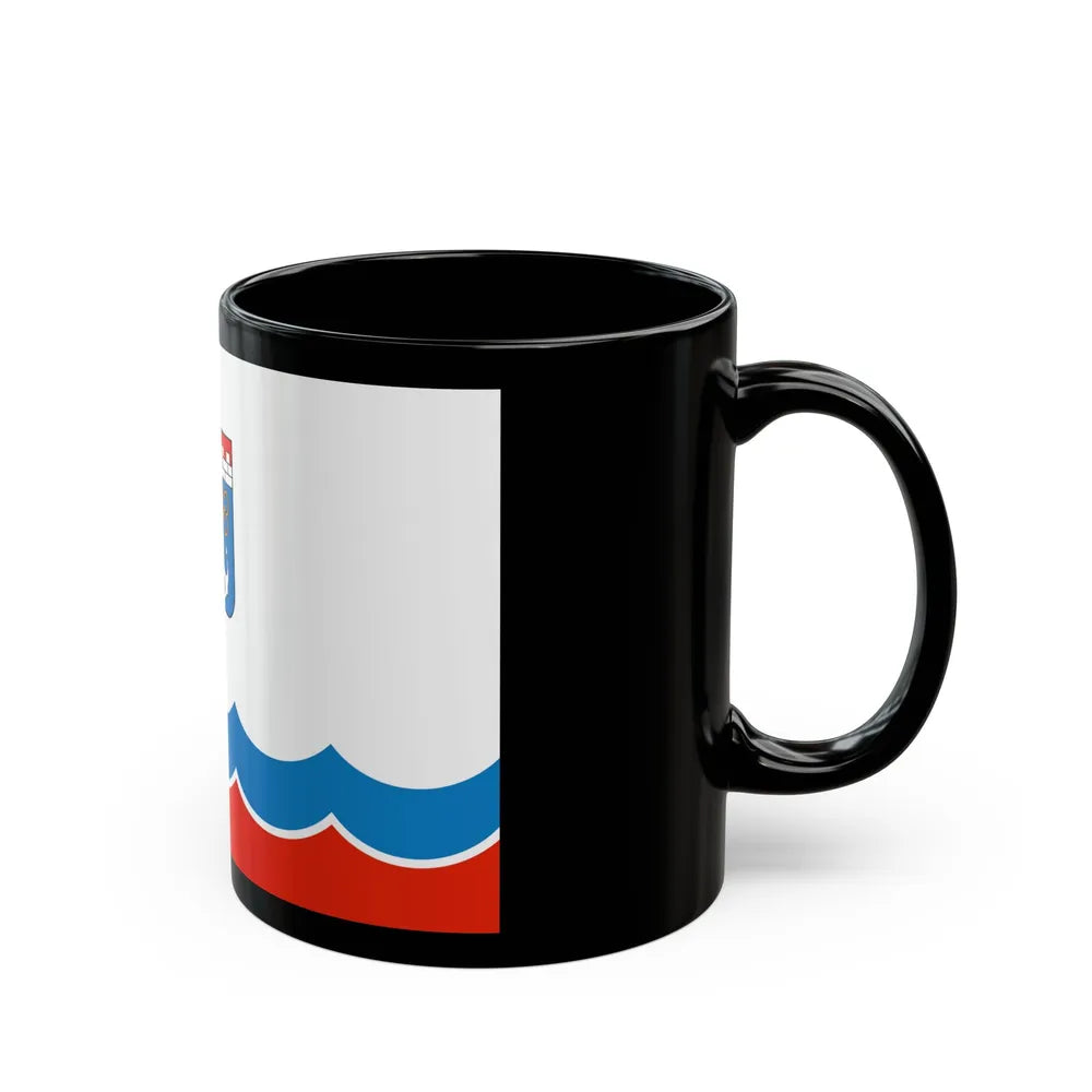 Flag of Leningrad Oblast Russia - Black Coffee Mug-Go Mug Yourself