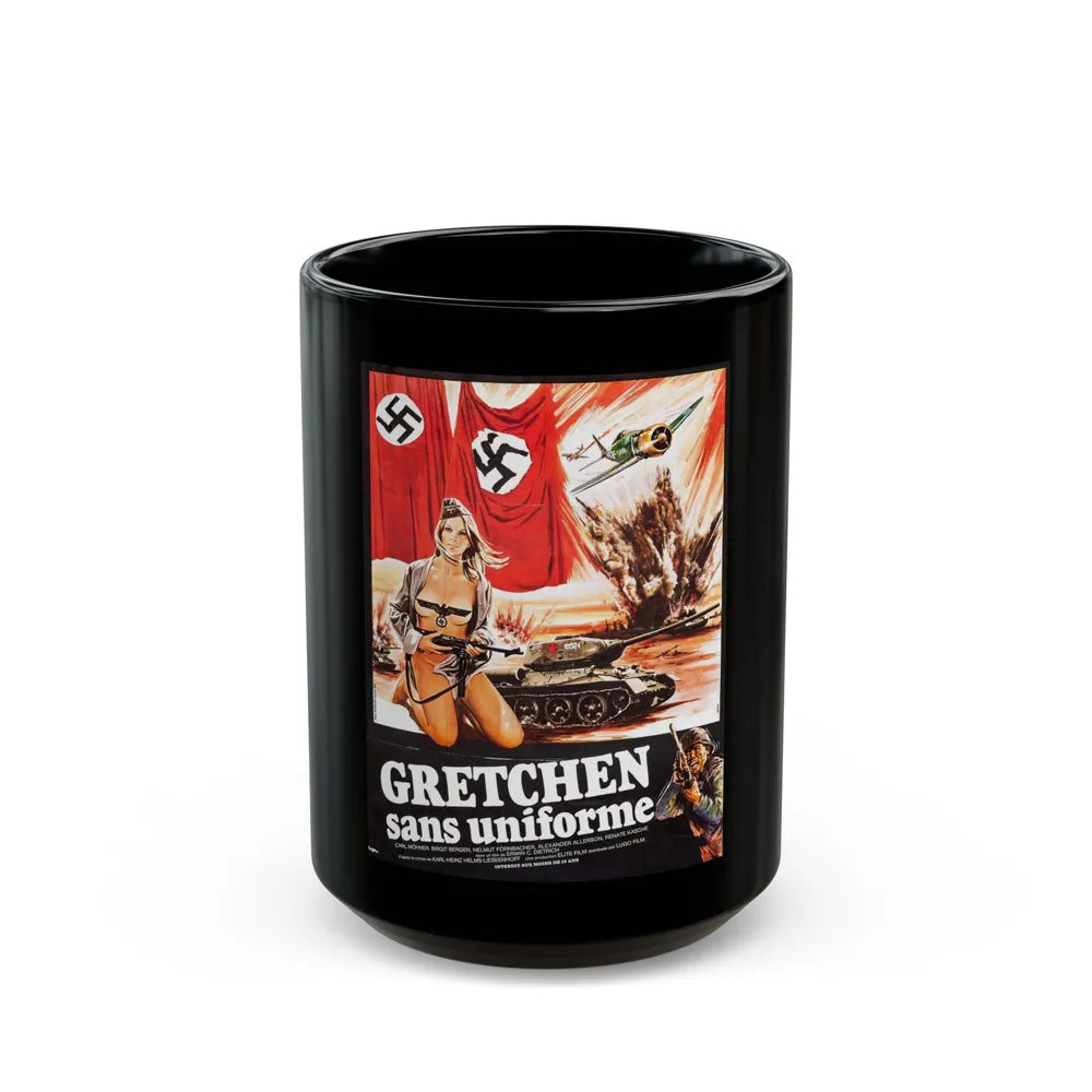 FRAULEINS IN UNIFORM (EINE ARMEE GRETCHEN) FRENCH Movie Poster - Black Coffee Mug-15oz-Go Mug Yourself