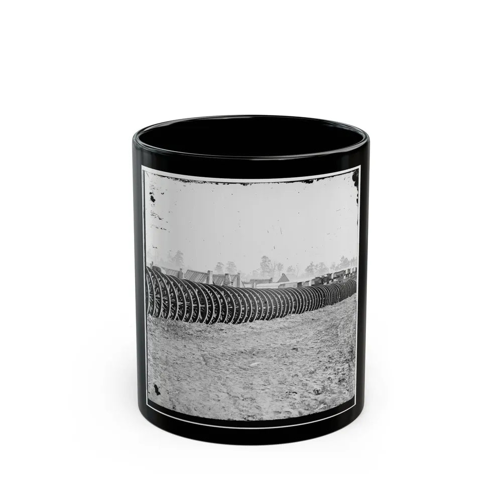 City Point, Virginia (Vicinity). Park Of Army Wagon Wheels (U.S. Civil War) Black Coffee Mug-11oz-Go Mug Yourself