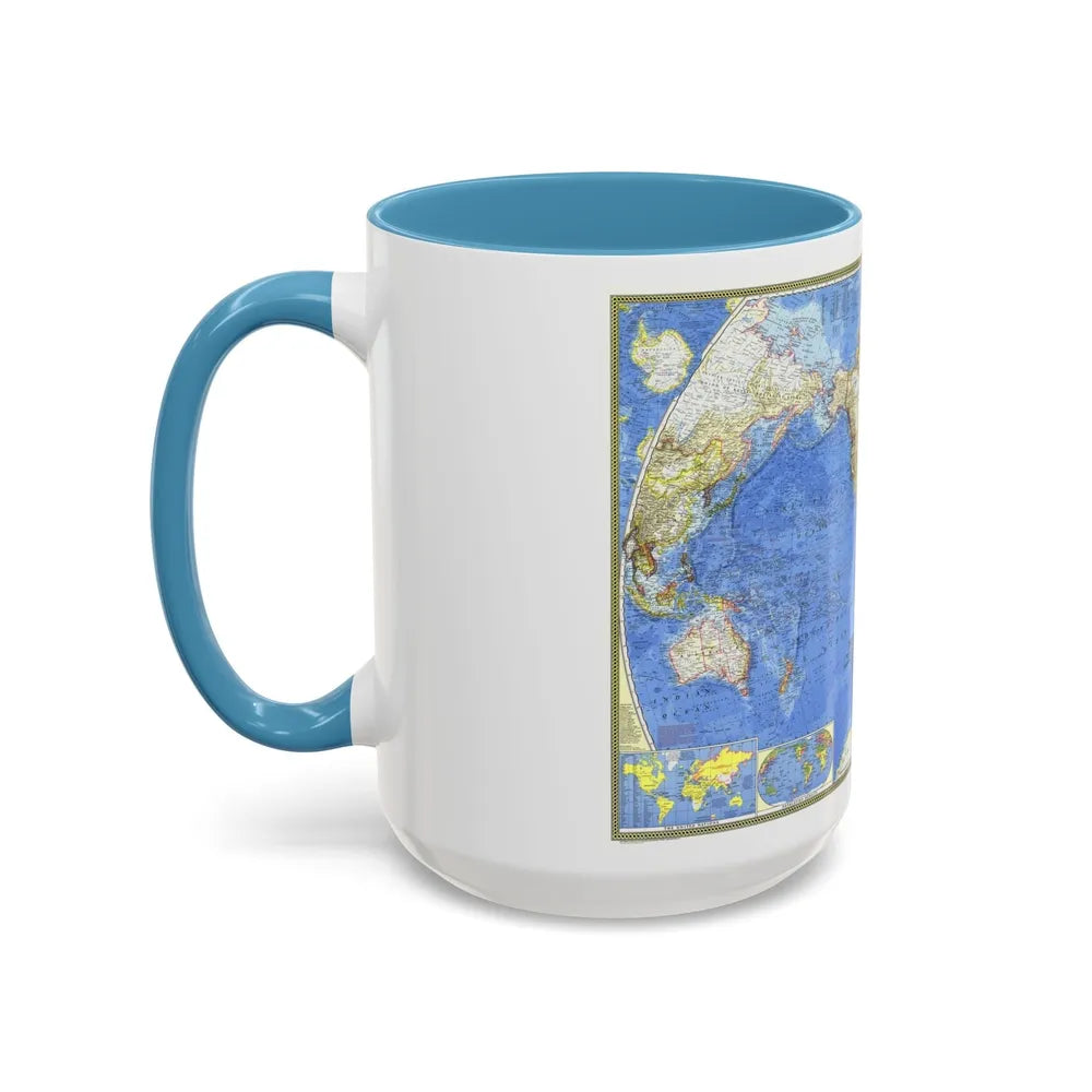 World Map (1965) (Map) Accent Coffee Mug-Go Mug Yourself